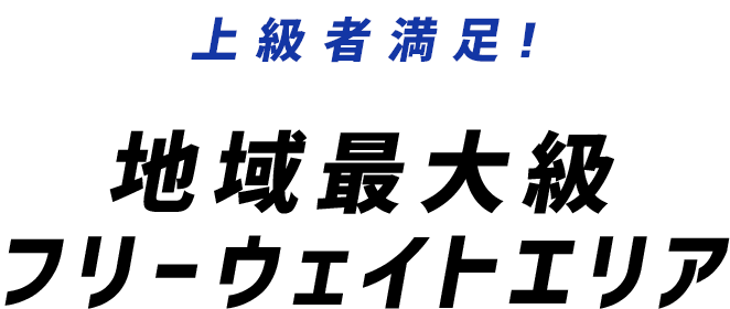 上級者満足!地域最大級フリーウェイトエリア