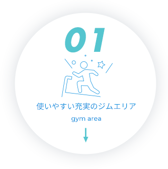 使いやすい充実のジムエリア